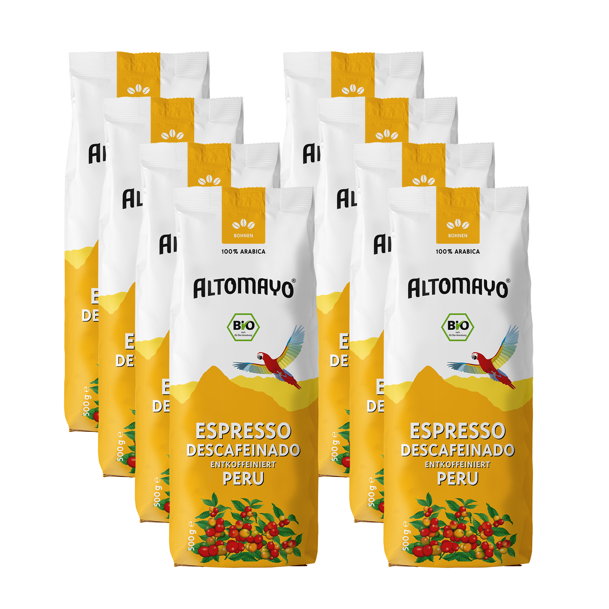 Altomayo Bio-Entkoffeiniert Descafeinado Bohnen 10x500 g