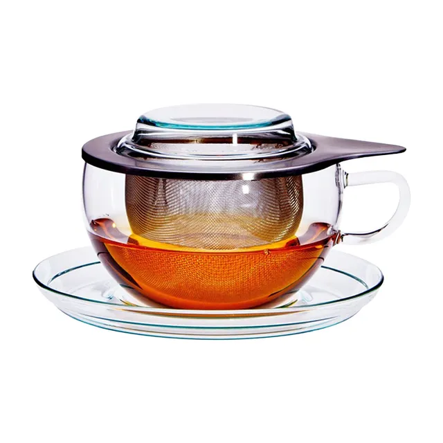 ETTLI Tea Time Teeglas 0,4 L mit Edelstahlsieb 4-teilig