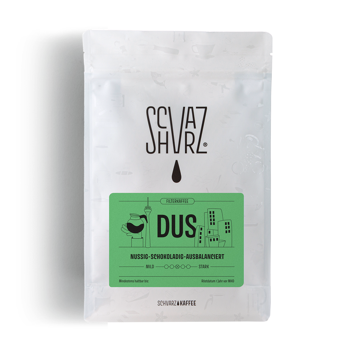 Schvarz FILTER DUS Filterkaffee 250 g ganze Bohne schokoladig