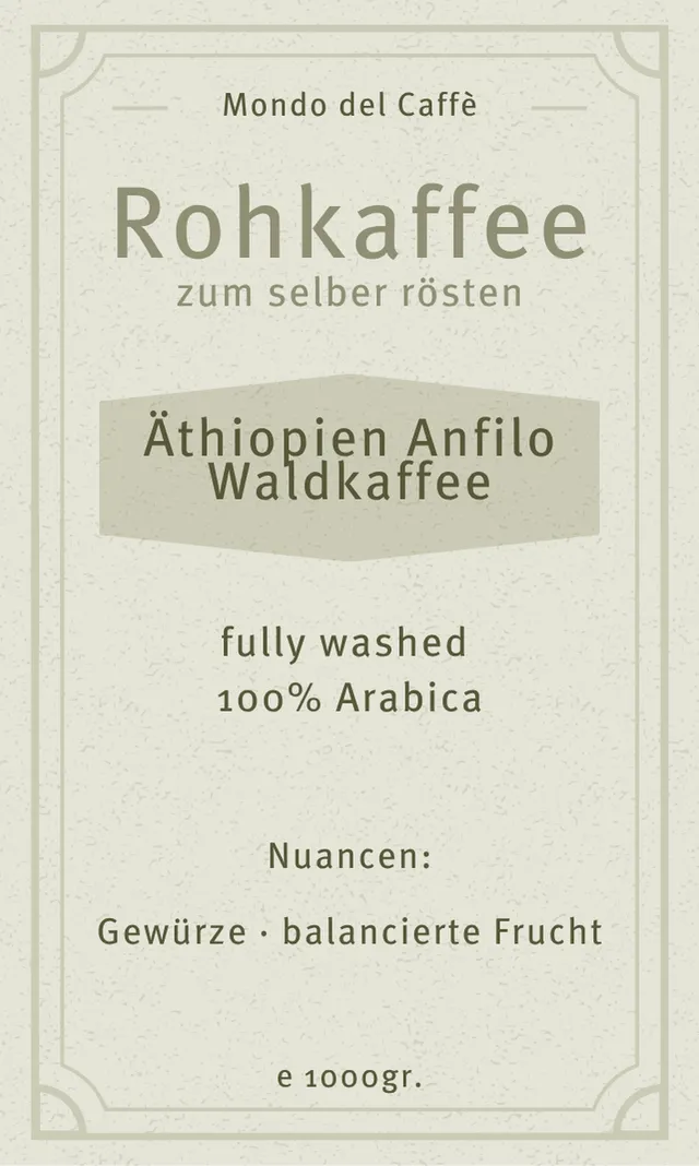 Mondo del Caffè Äthiopien Anfilo Rohkaffee Bio Waldkaffee