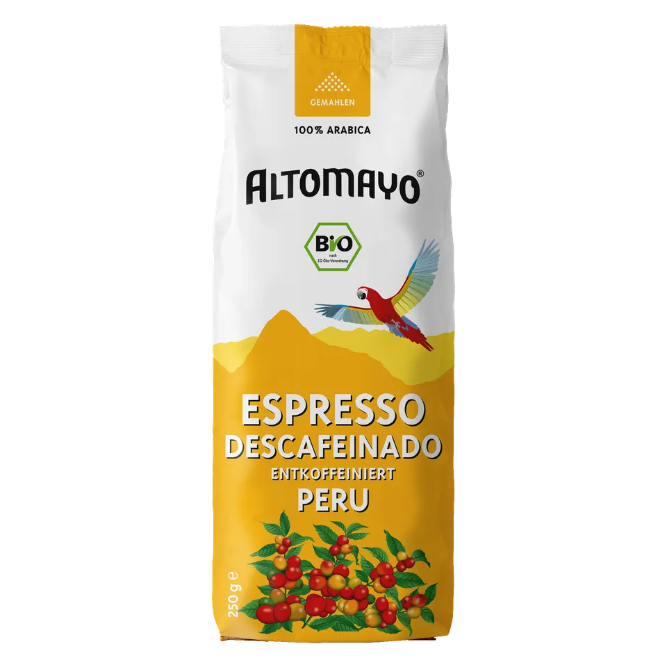 Altomayo Bio-Espresso Descafeinado gemahlen 250 g koffeinfrei