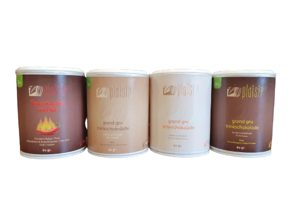 Plaisir Probierset Trinkschokolade Bio 4 x 60 g