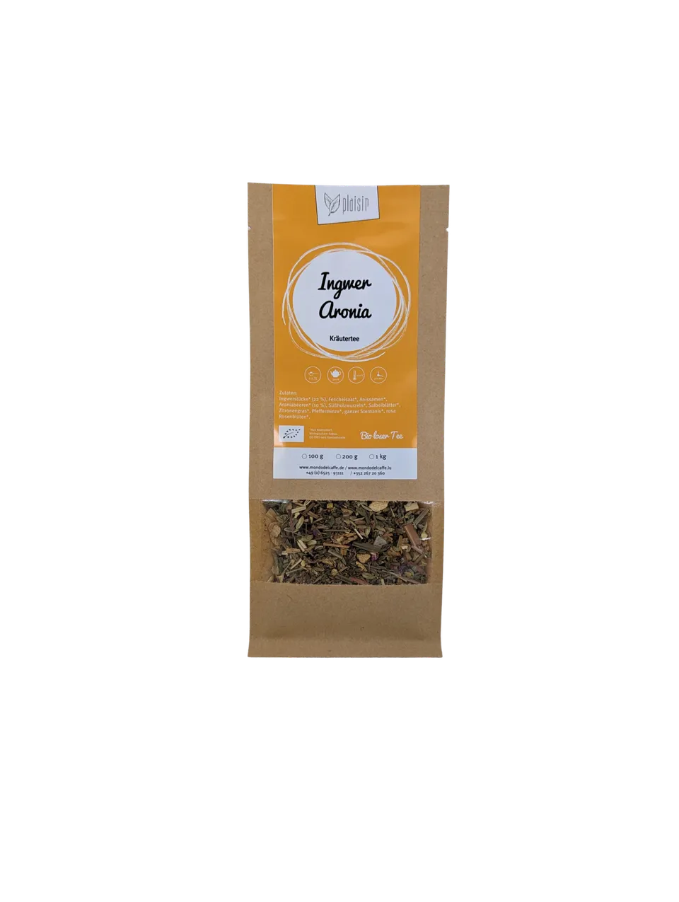 Plaisir Ingwer Aronia Bio Tee lose 100g Ingwer Minze