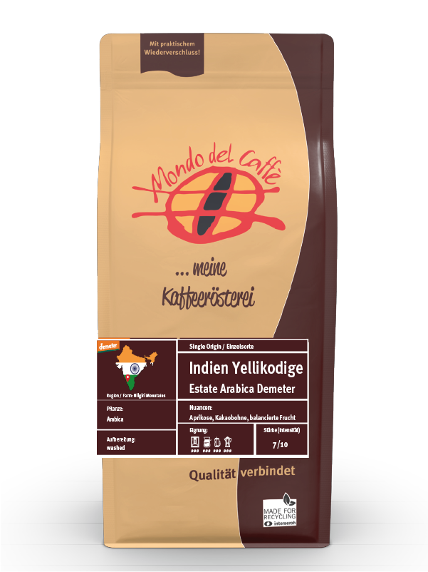 Mondo del Caffè Indien Demeter Kaffee 350 g ganze Bohnen