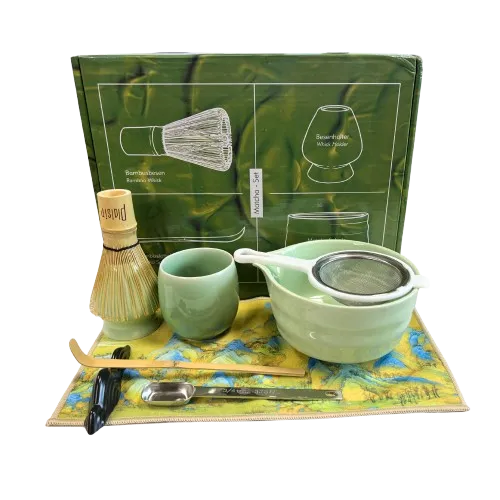 Mondo del Caffè Plaisir Matcha Set 8-teilig mit Besen