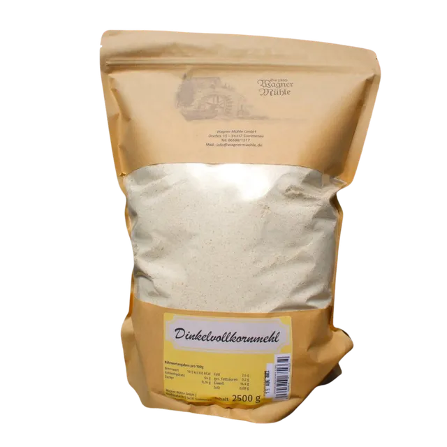 Mondo Feinkost Dinkelvollkornmehl Urgetreidemehl 2,5kg Wagner