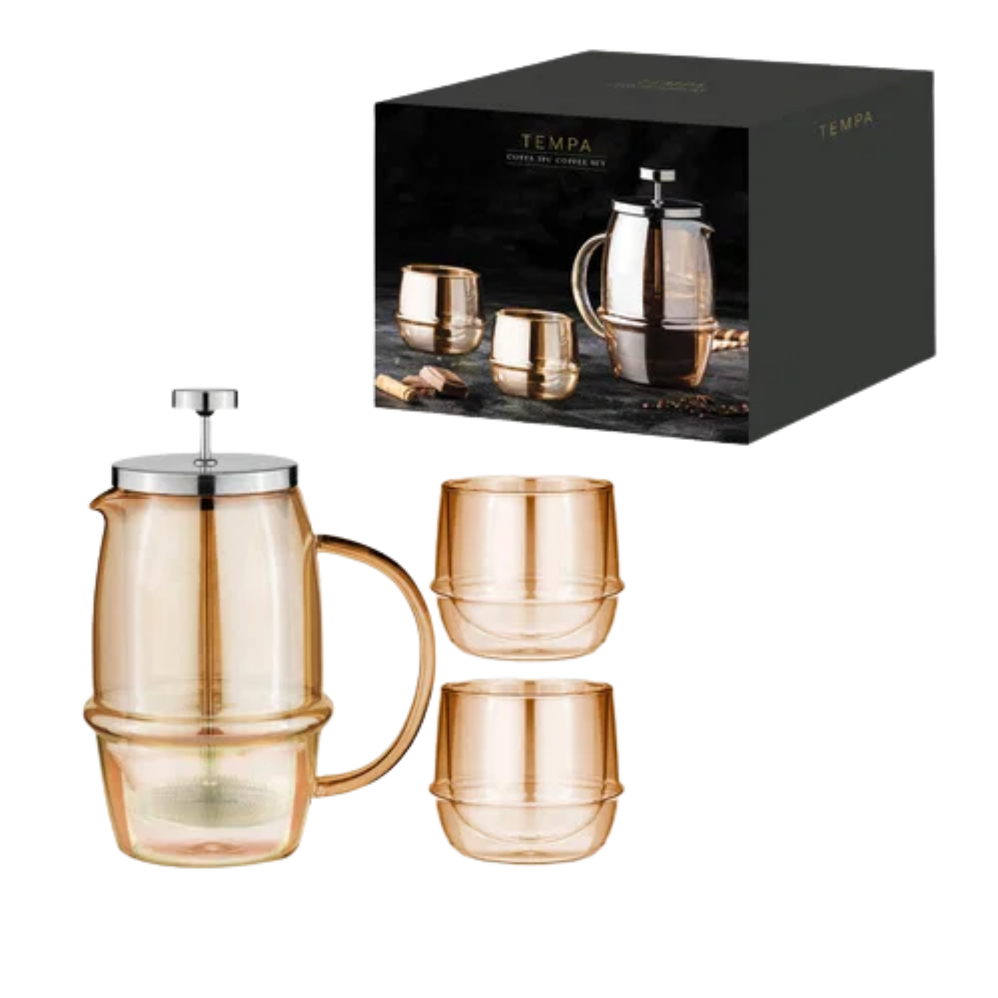 Ladelle Tempa Costa French Press Set Opal mit 2 Gläsern
