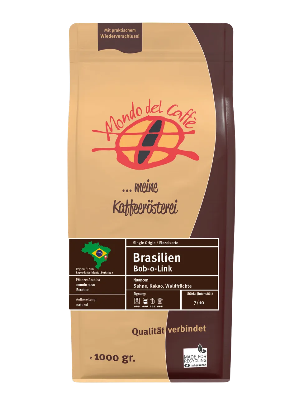 Mondo del Caffè Brasilien Bob-o-Link Kaffee 350g Bohnen