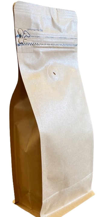Mondo del Caffè Blockbodenbeutel Kraftpapier Kaffeebeutel 250 g Ventil
