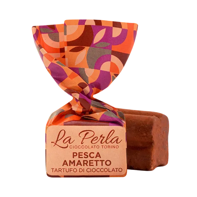 La Perla Pesca Amaretto Trüffelpraline 1 Stück Pfirsich