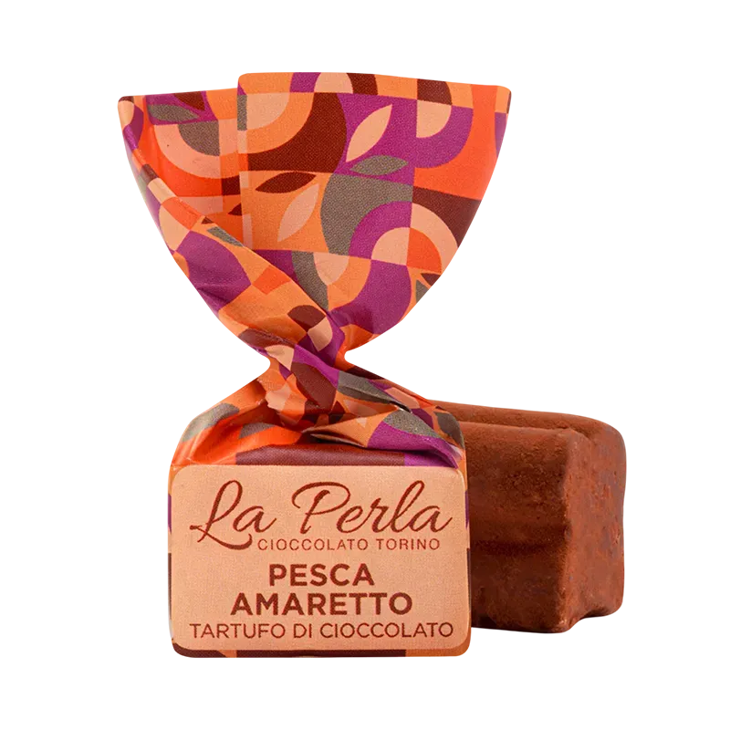 La Perla Pesca Amaretto Trüffelpraline 1 Stück Pfirsich
