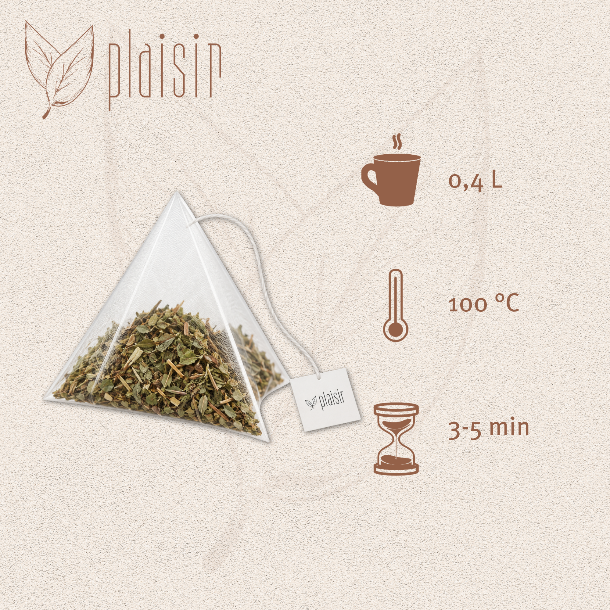 Plaisir Bio Pfefferminze Tee Pyra Pack koffeinfrei