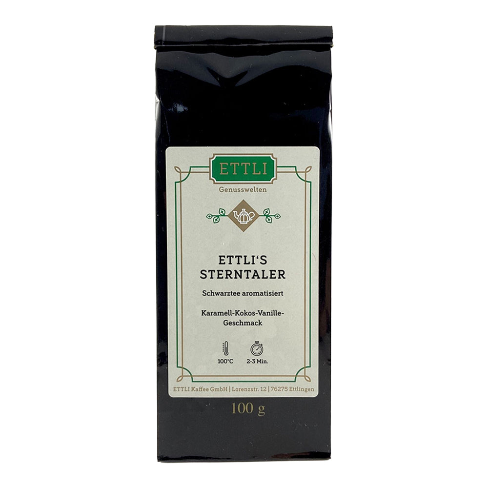 ETTLI Schwarztee Sterntaler aromatisiert Tee 100 g Karamell-Kokos