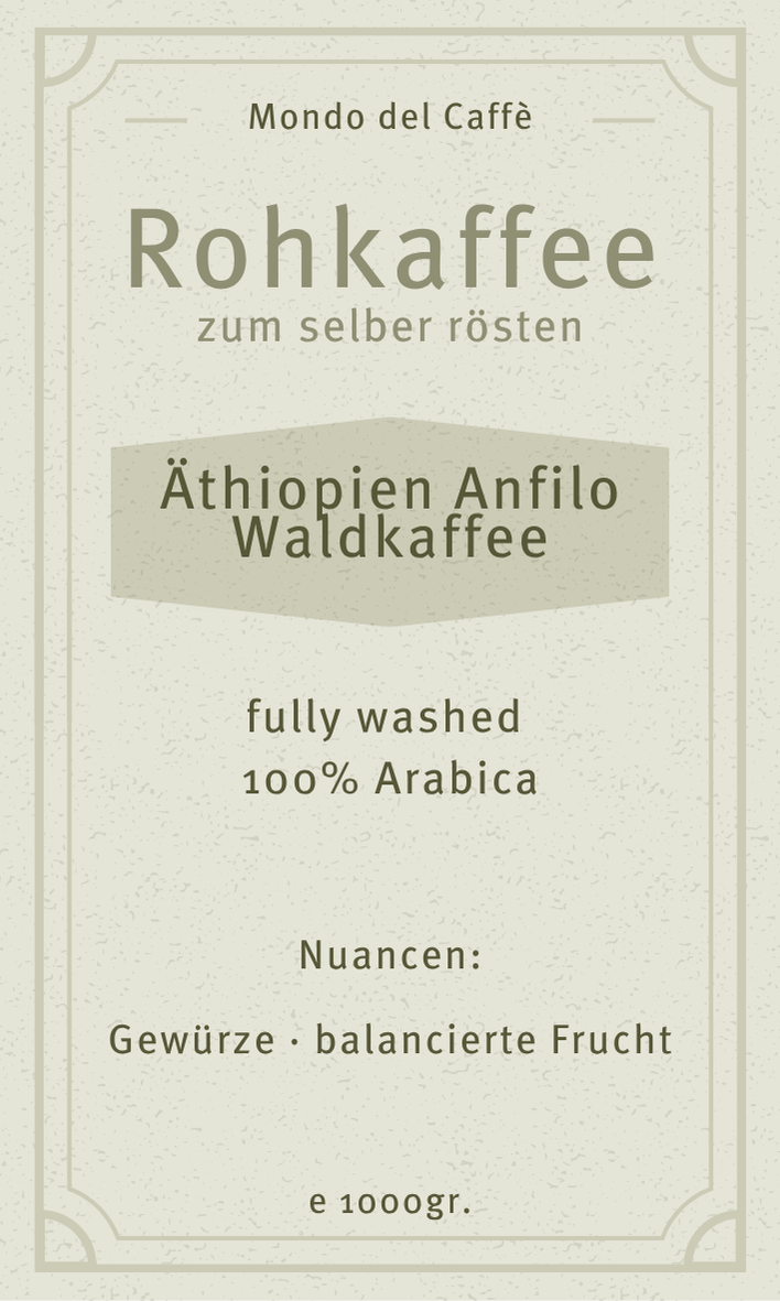 Mondo del Caffè Äthiopien Anfilo Rohkaffee Bio Waldkaffee