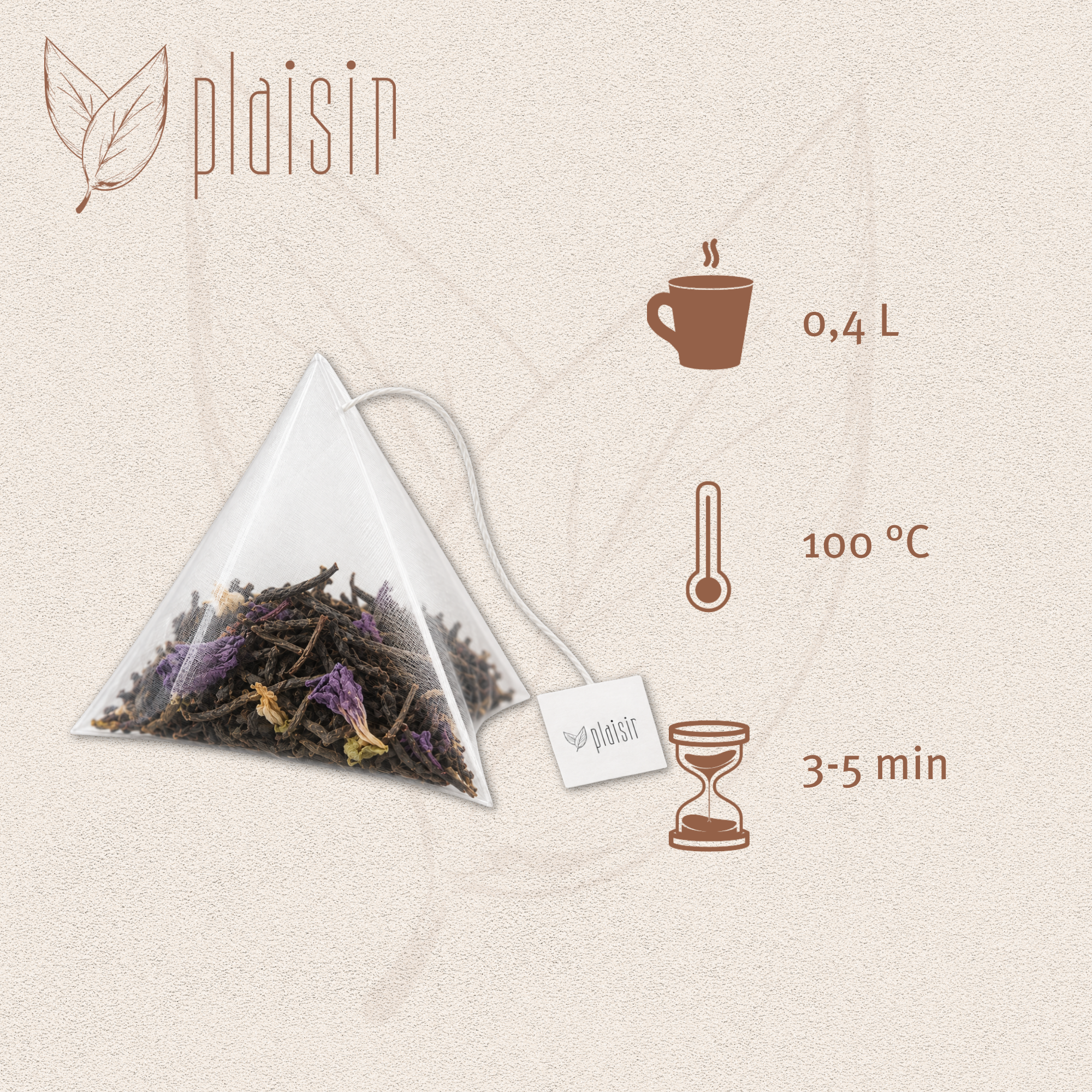 Plaisir Bio Earl Grey Blue Flower Tee 15x3g Pyra