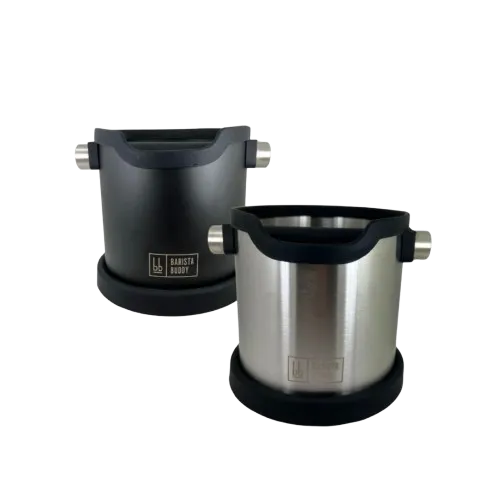 Mondo del Caffè Zubehör Abschlagkasten Knockbox Edelstahl Schwarz