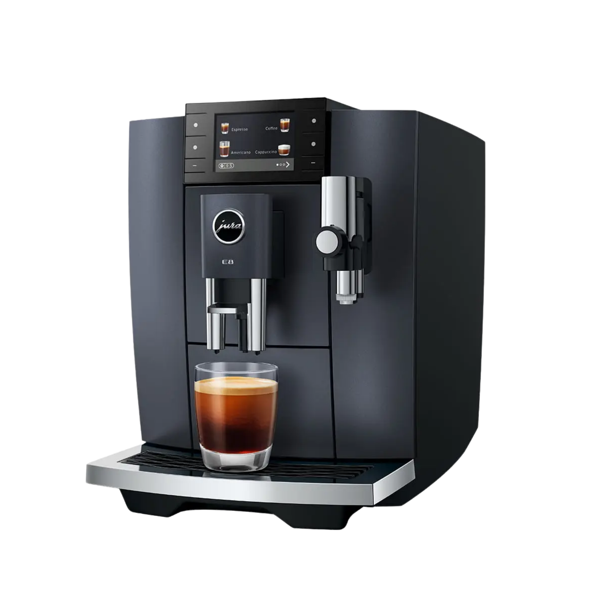 Jura E8 Kaffeevollautomat Midnight Silver 27 Spezialitäten