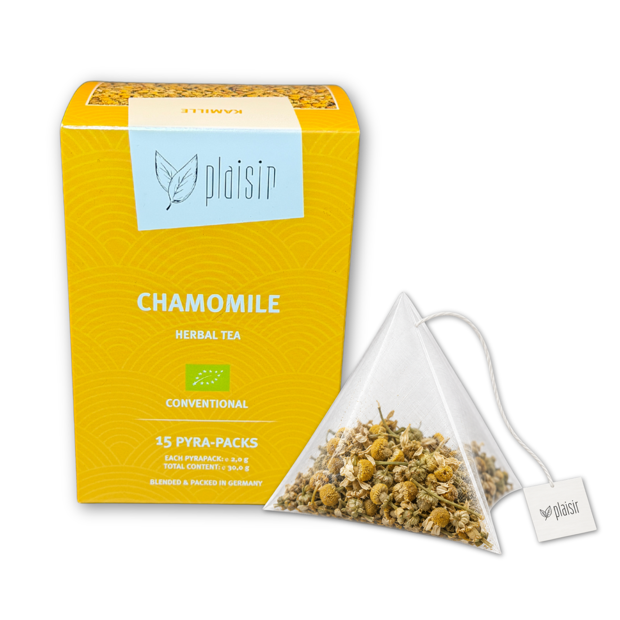 Plaisir Bio Kamille Tee Pyra Pack koffeinfrei