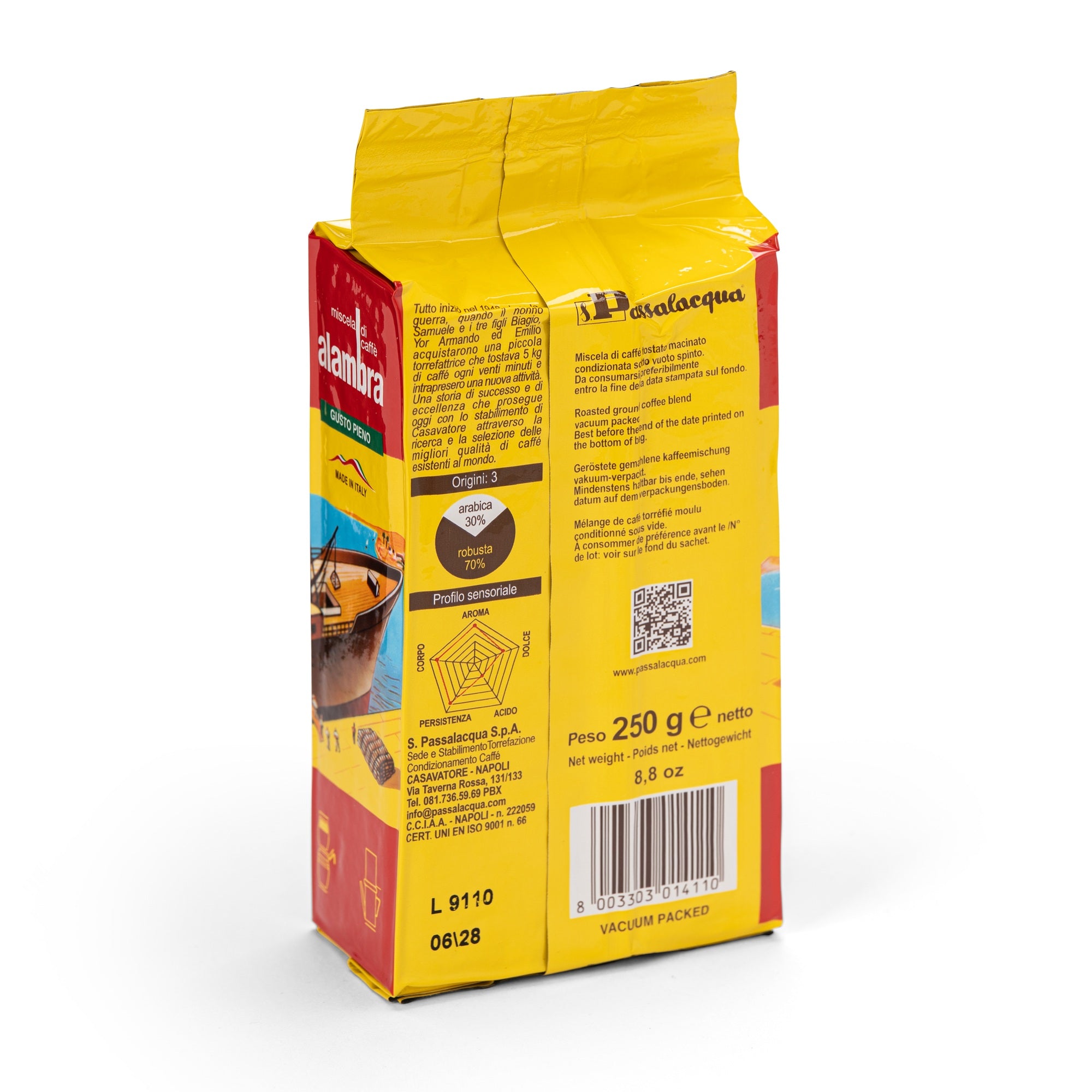 Passalacqua Alambra Kaffee gemahlen 250g stark