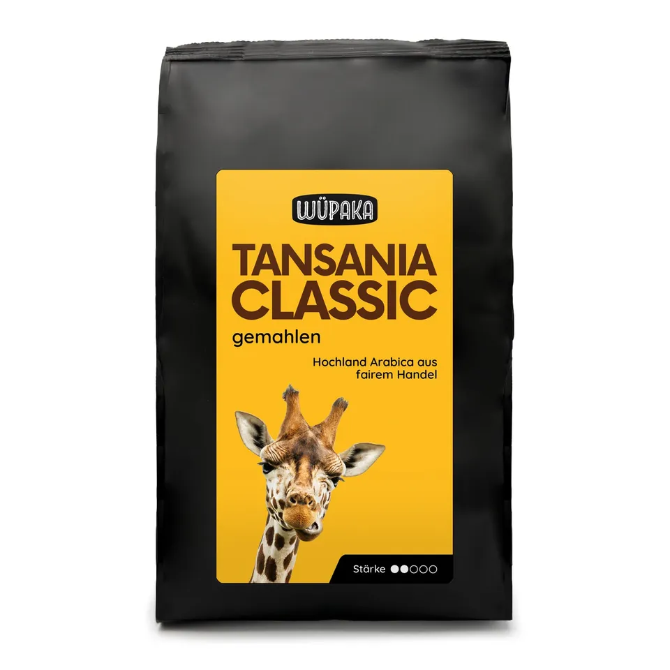 WÜPAKA Tansania Classic Kaffee ganze Bohne 500g mild