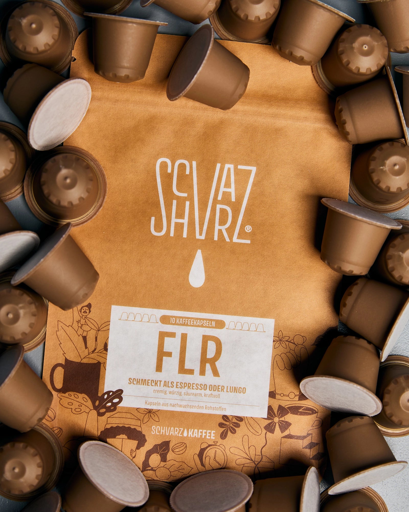 Schvarz FLR Espresso Lungo Kapseln 10 Stk schokoladig