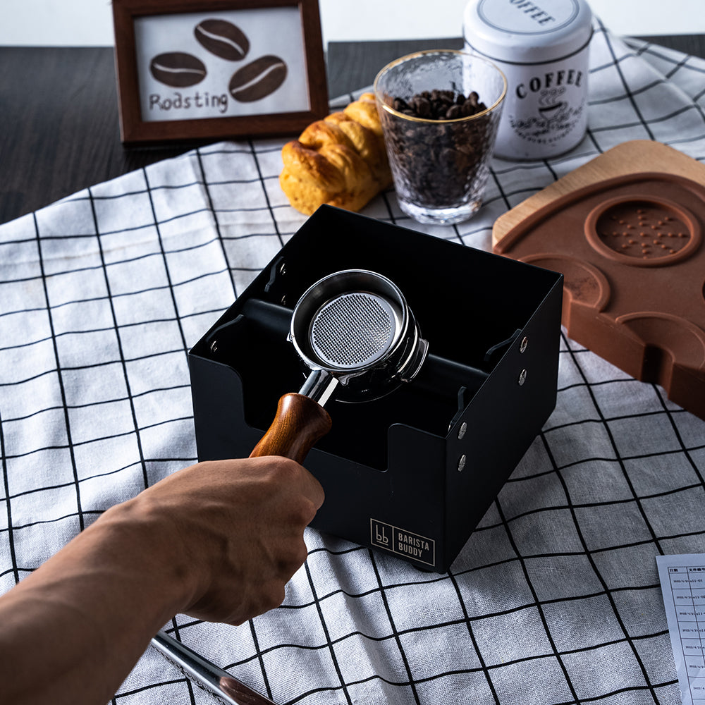 Mondo del Caffè Zubehör Abschlagkasten Knockbox Schwarz Matt 16 cm