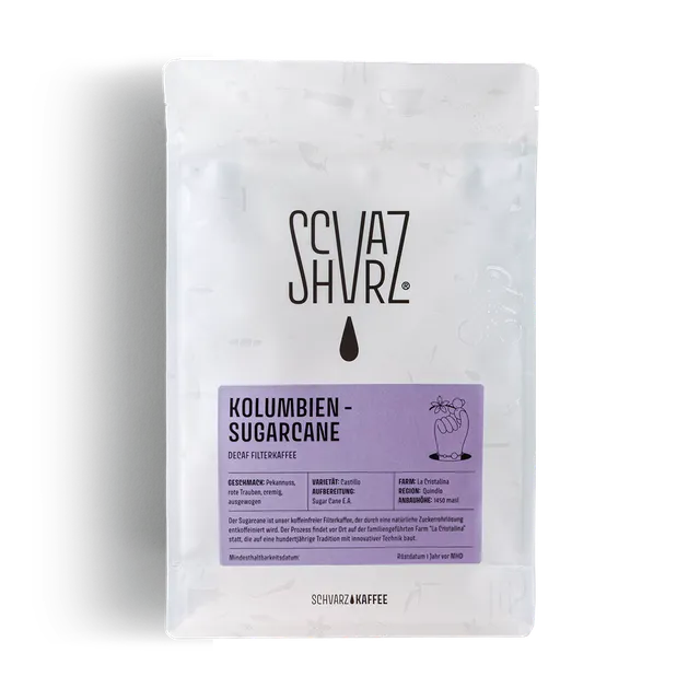 Schvarz Kolumbien Decaf Filterkaffee 250 g Bohnen