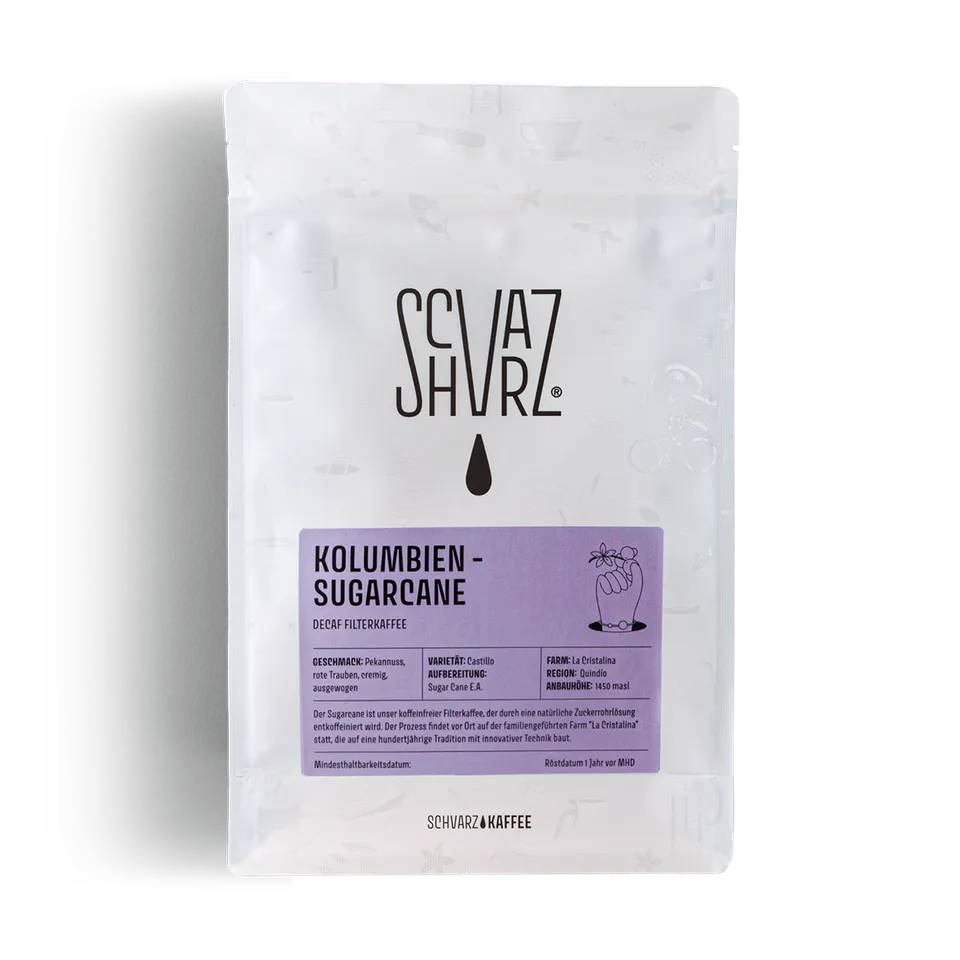 Schvarz Kolumbien Decaf Filterkaffee 250 g Bohnen