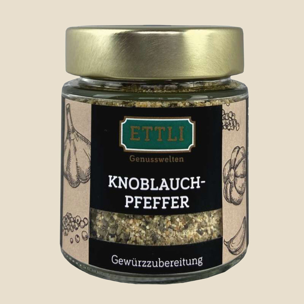 ETTLI Knoblauchpfeffer Gewürzmischung 90 g im Glas würzig
