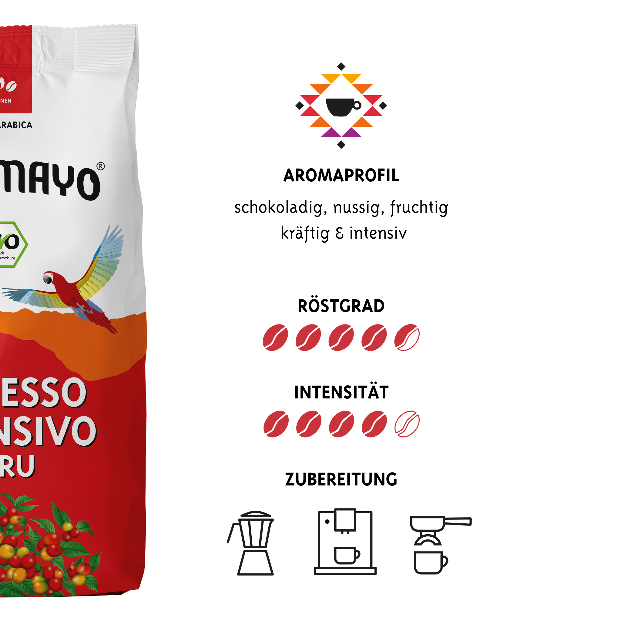 Altomayo Bio-Espresso Intensivo Peru Bohnen 8 x 1000 g