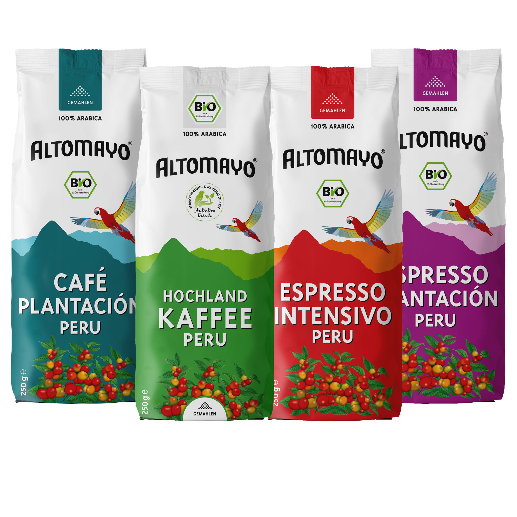 Altomayo Probierset Espresso Filterkaffee 250 g gemahlen