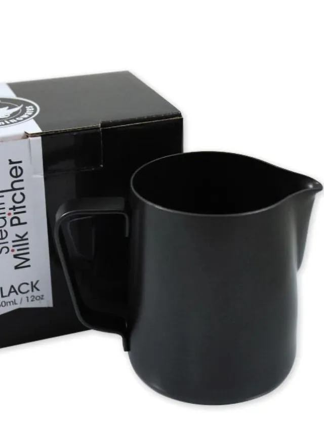 Caligo Rhino Stealth Milchkännchen schwarz 360ml Edelstahl