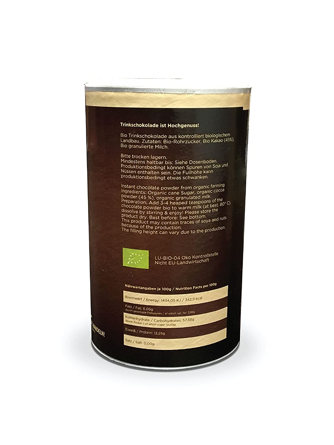 Plaisir dunkle Trinkschokolade Bio Kakao 350gr.