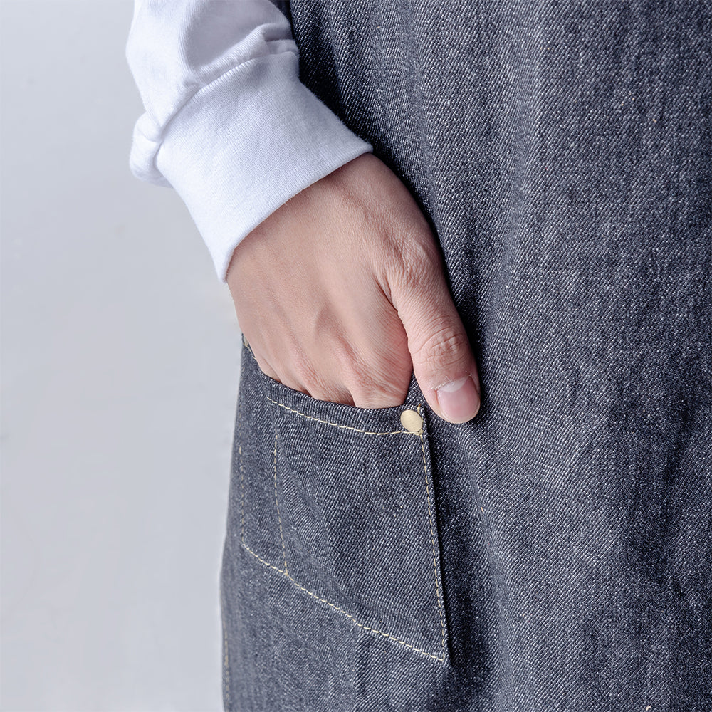 Mondo del Caffè Barista Buddy Schürze Jeans Leder 73x59