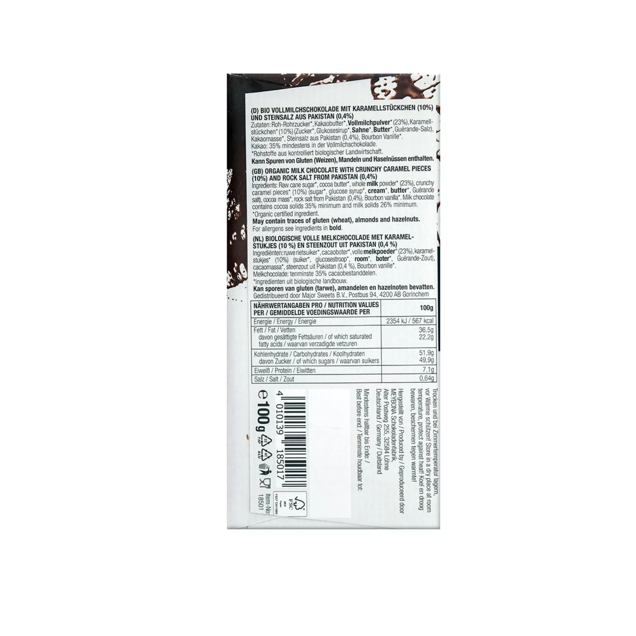 Meybona Bio Vollmilch Schokolade 35% Kakao Tafel
