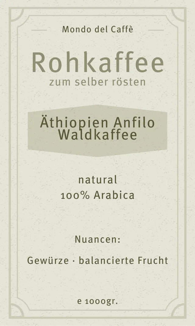Mondo del Caffè Äthiopien Anfilo Rohkaffee Bio natural