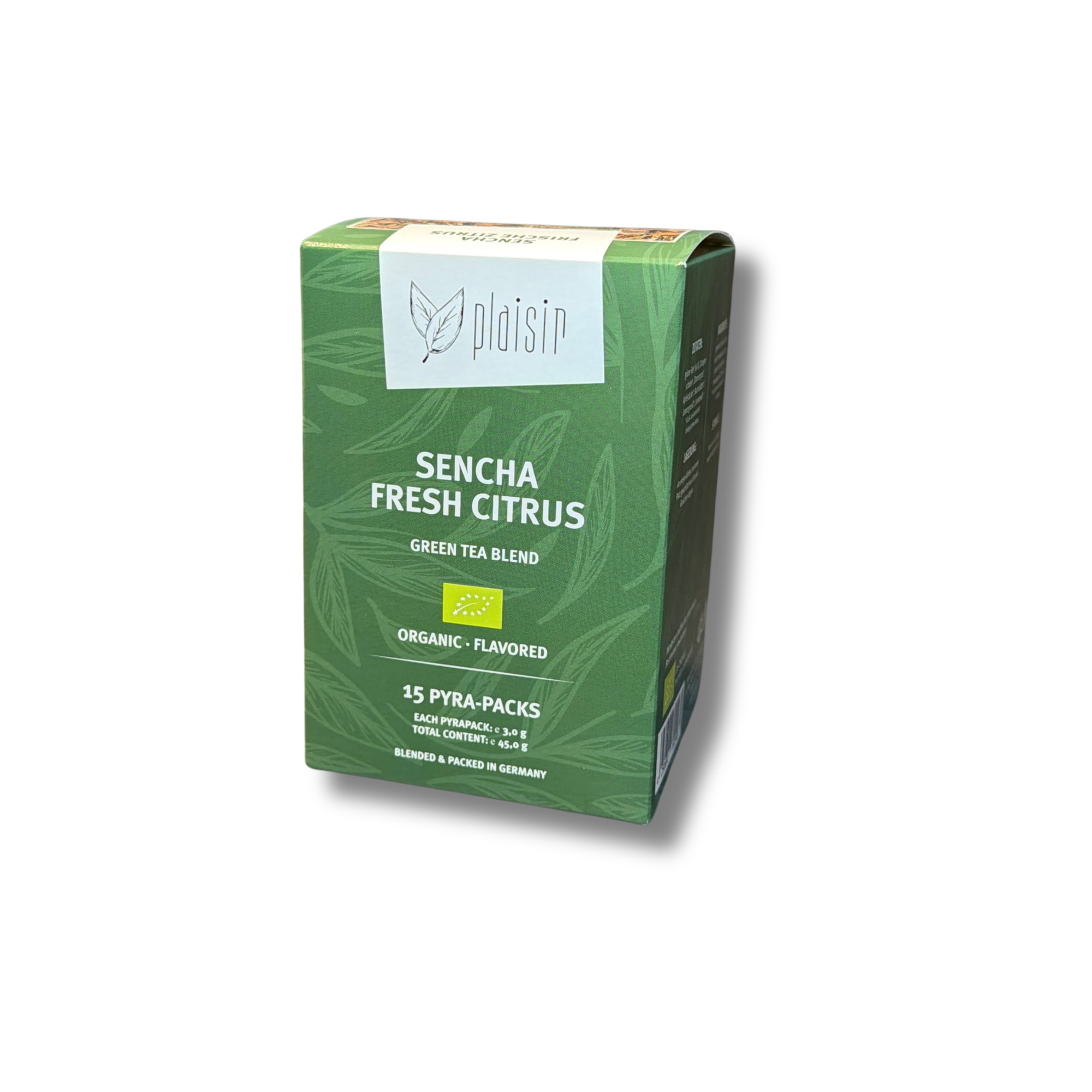 Plaisir Bio Sencha frische Zitrus Tee 15 Pyra Packs