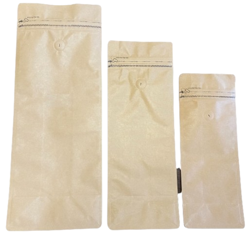 Mondo del Caffè Blockbodenbeutel Kraftpapier Kaffeebeutel 250 g Ventil