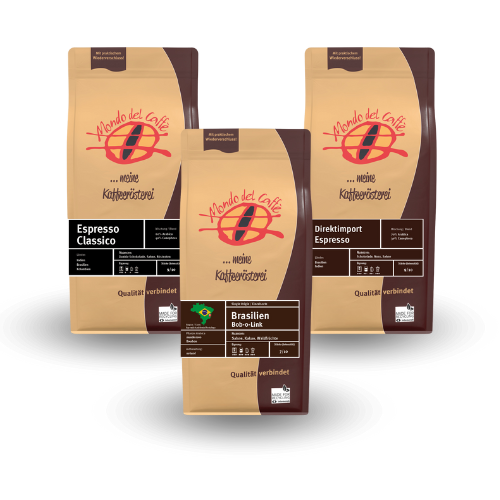 Mondo del Caffè Espresso Probierset ganze Bohnen 3x350 g