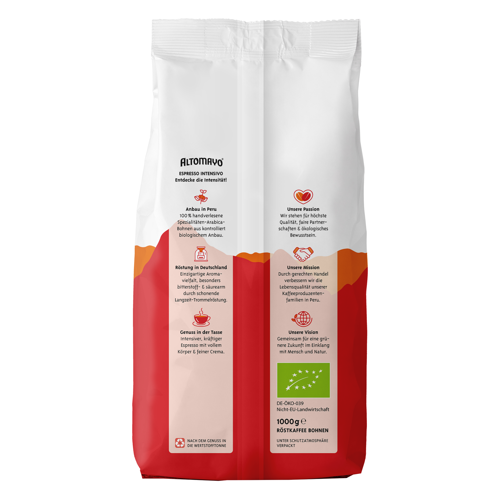Altomayo Bio-Espresso Intensivo Peru Bohnen 1000 g intensiv