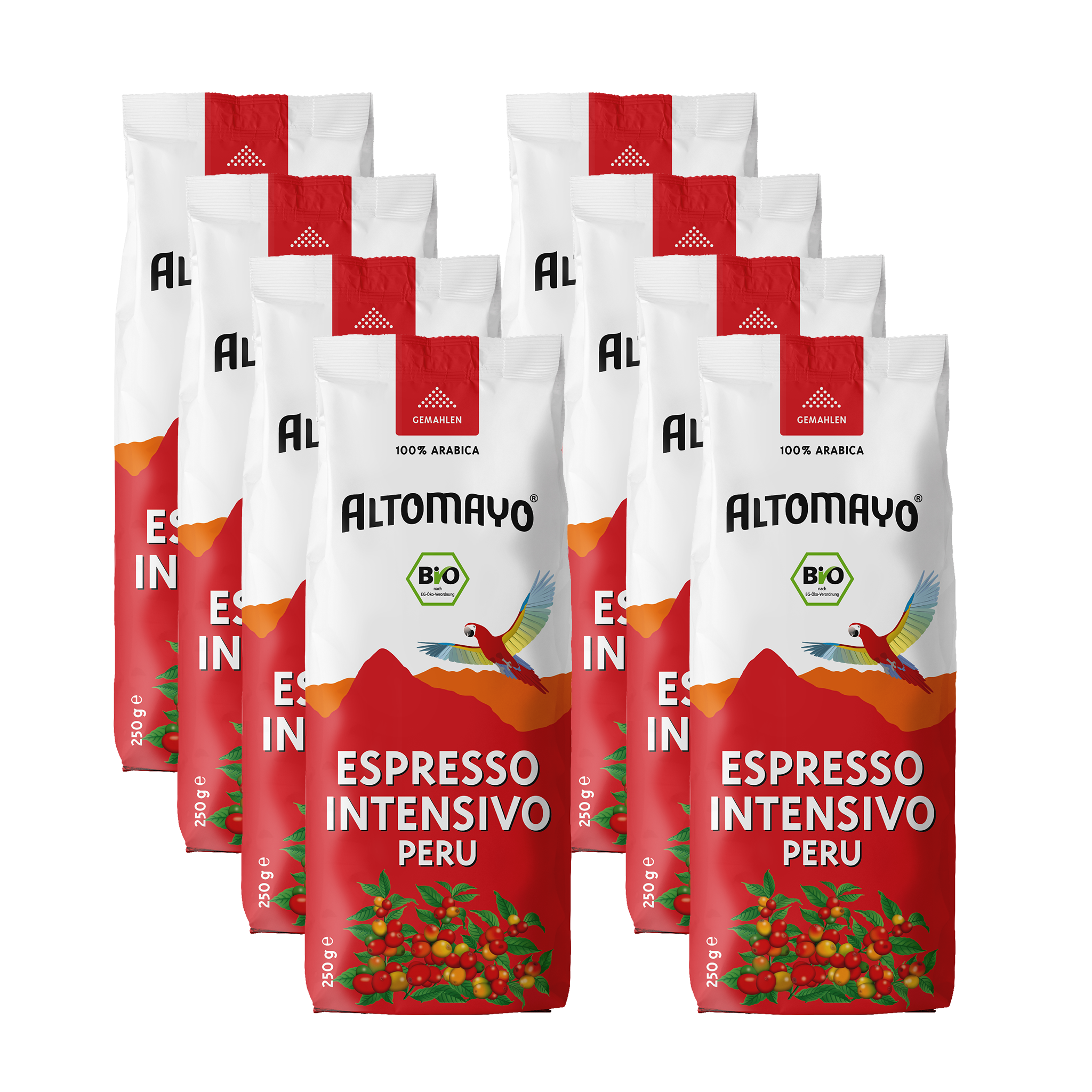 Altomayo Bio-Espresso Intensivo Peru gemahlen 8 x 250 g intensiv