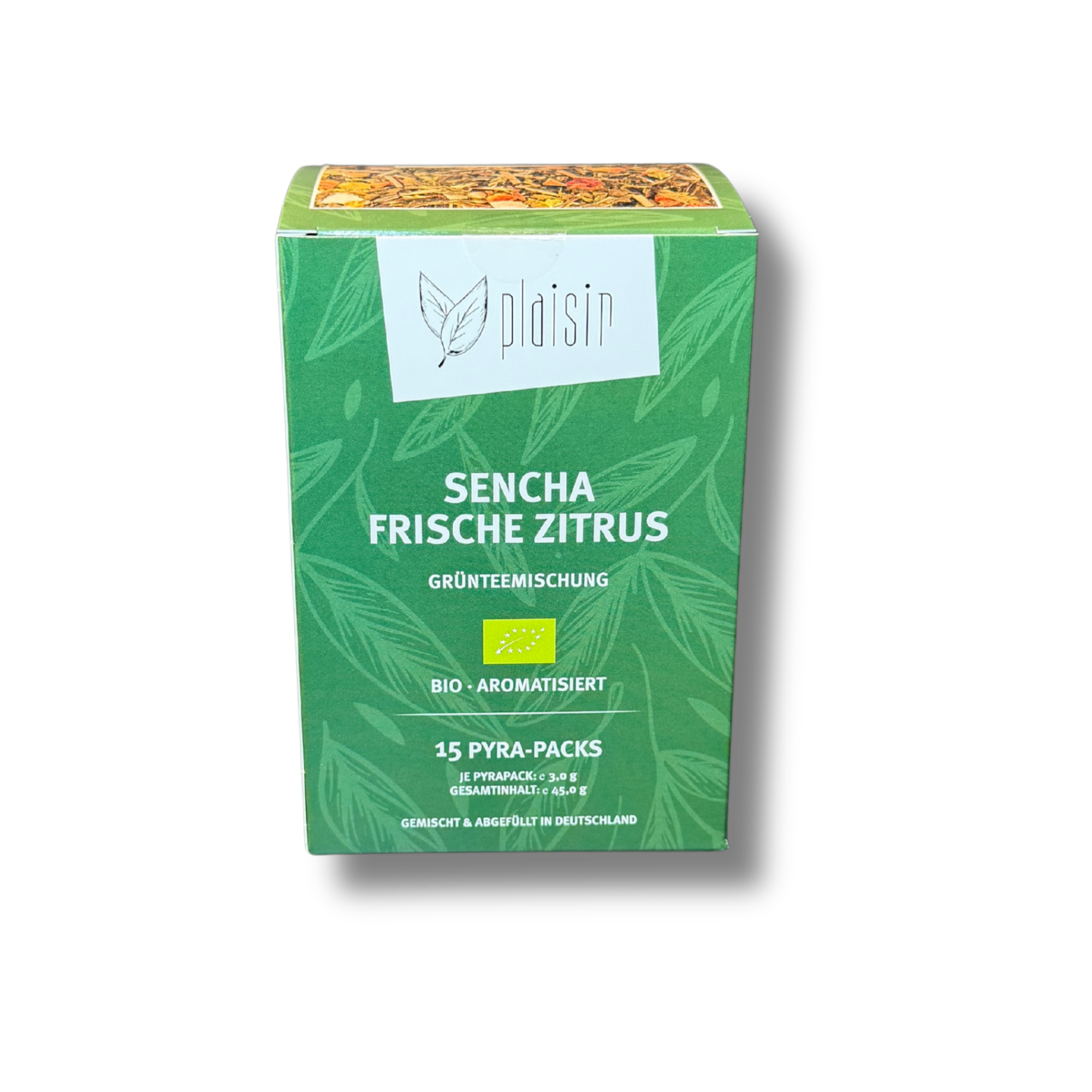 Plaisir Bio Sencha frische Zitrus Tee 15 Pyra Packs