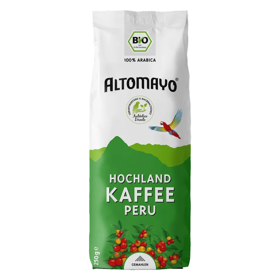 Altomayo Bio Hochland Kaffee Peru 250 g gemahlen mild