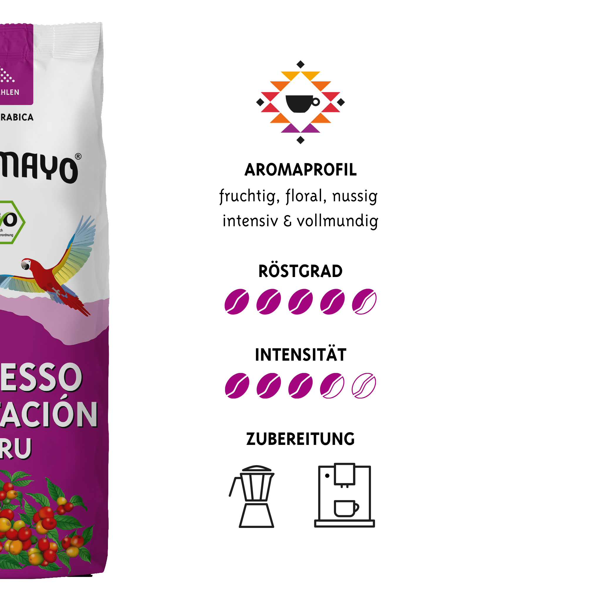 Altomayo Bio-Espresso Plantación Espresso gemahlen 8 x 250 g