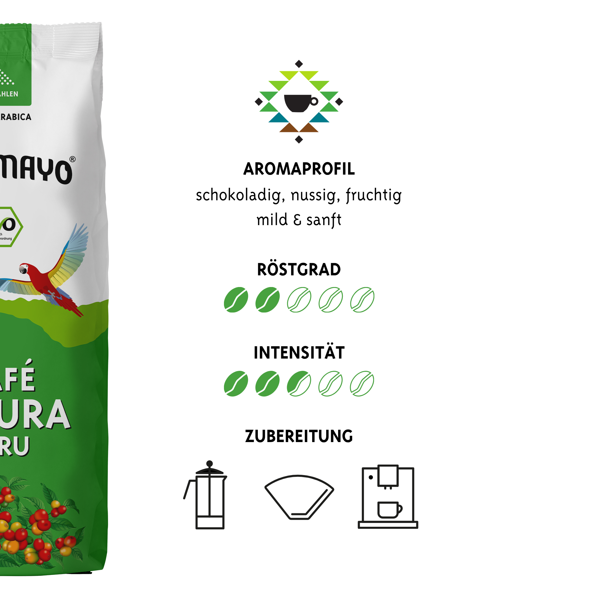 Altomayo Bio-Kaffee Café Altura Peru gemahlen 10 x 500 g