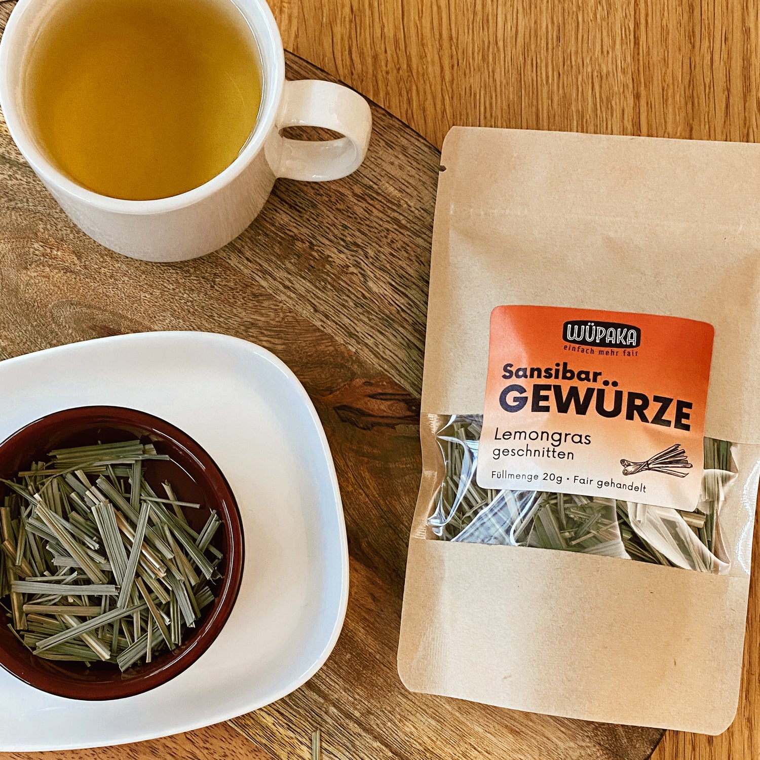 WÜPAKA Lemongras Zitronengras Gewürz 20g fair