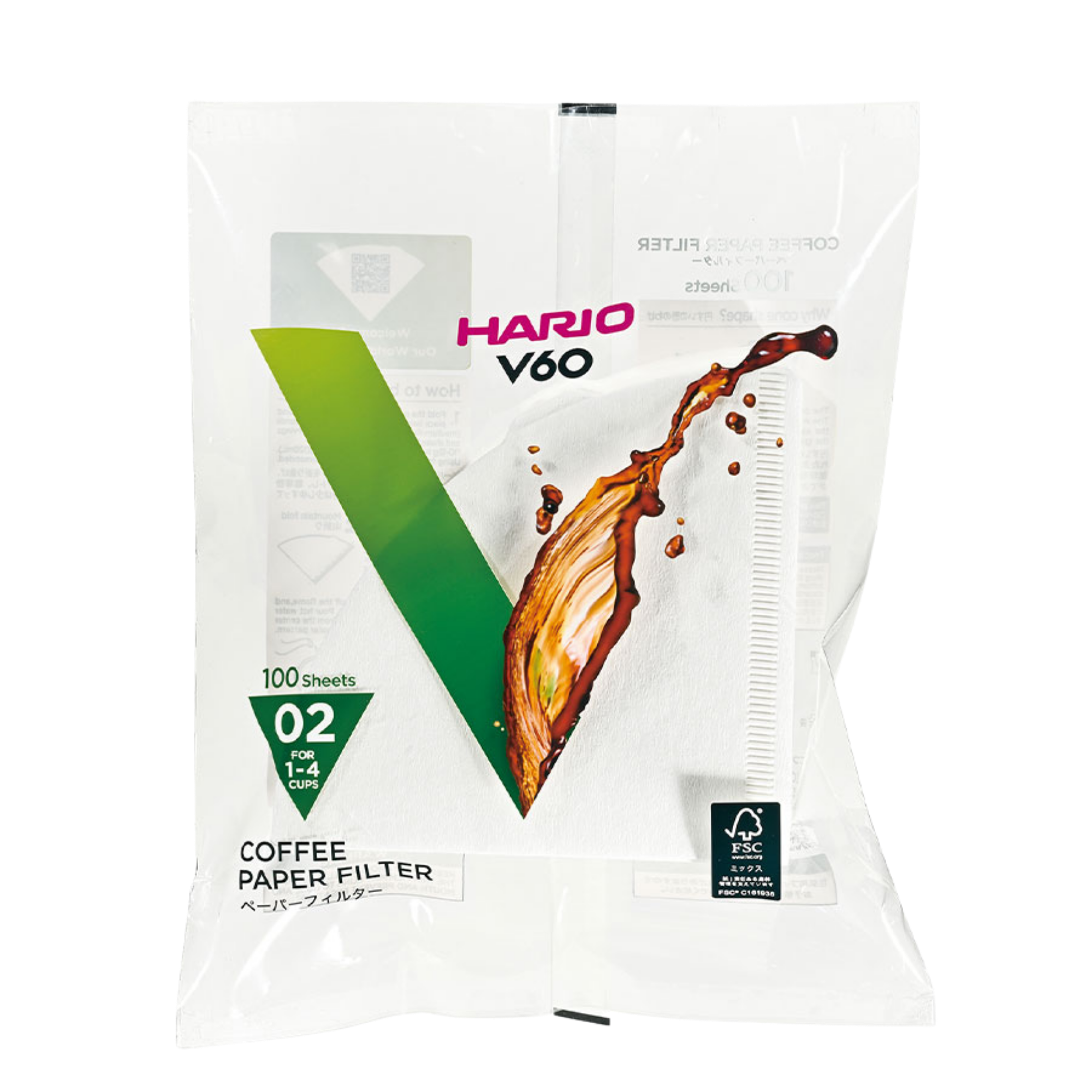 Hario V60 02 Filterpapier Weiß 100 Stück gebleicht