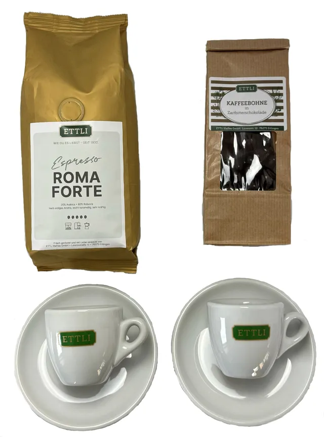 ETTLI Espresso Geschenkset Espressopause Roma Forte Set
