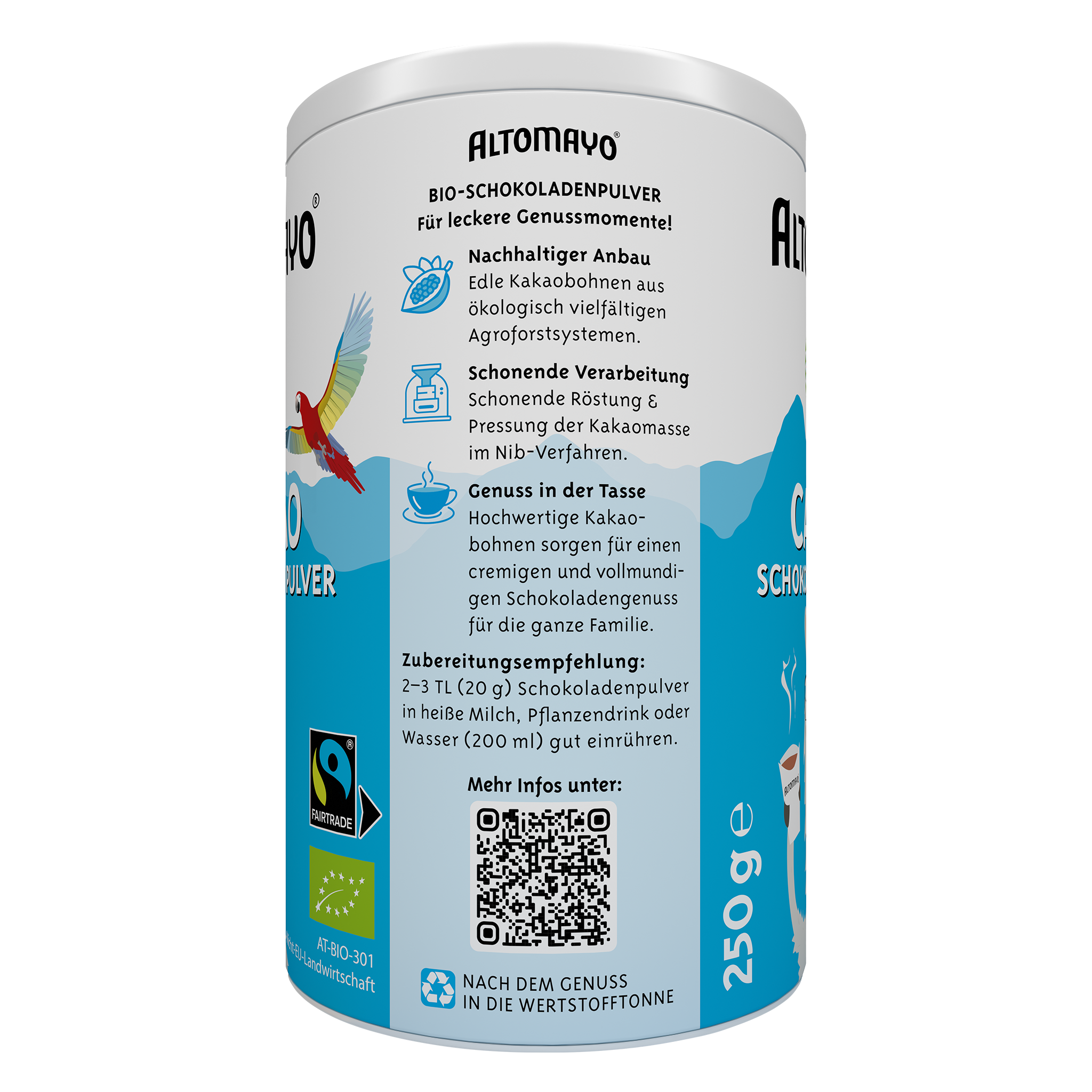Altomayo Bio-Cacao Schokoladenpulver 250 g 42% Kakao