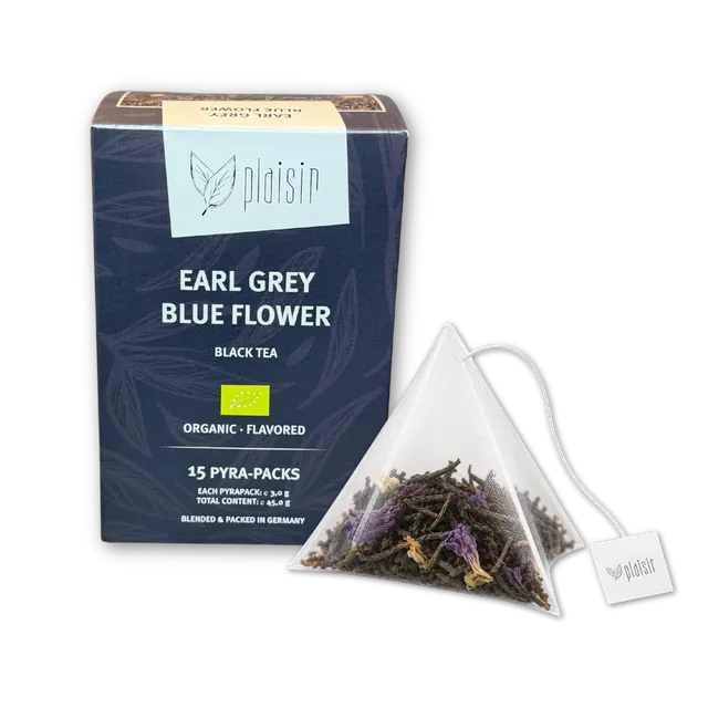 Plaisir Bio Earl Grey Blue Flower Tee 15x3g Pyra